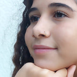חישוק ירח כבל כפול זהב נזם ספטום הליקס טראגוס רוק דיית גבה